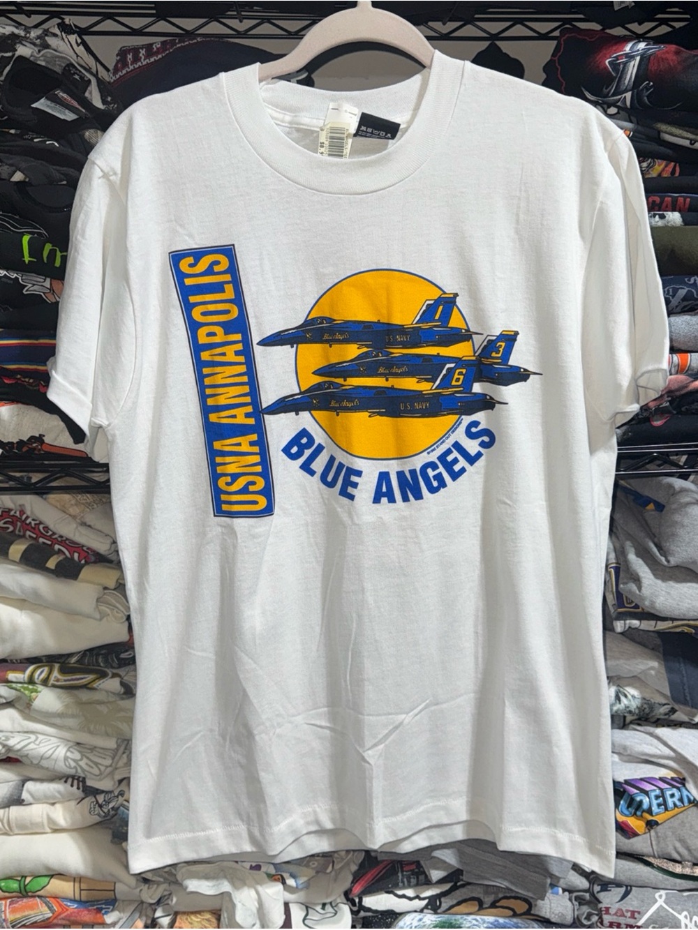 Vintage 1992 NWT USNA Annapolis Blue Angels Jets Shirt Size Large